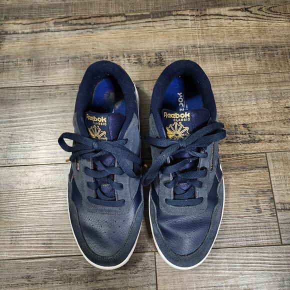 Reebok classic Womens size 8.5 shoes blue leather comfort sneakers - Picture 5 of 9